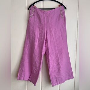 J. Jill Lavender Wide-Leg Pants with Button Accents
